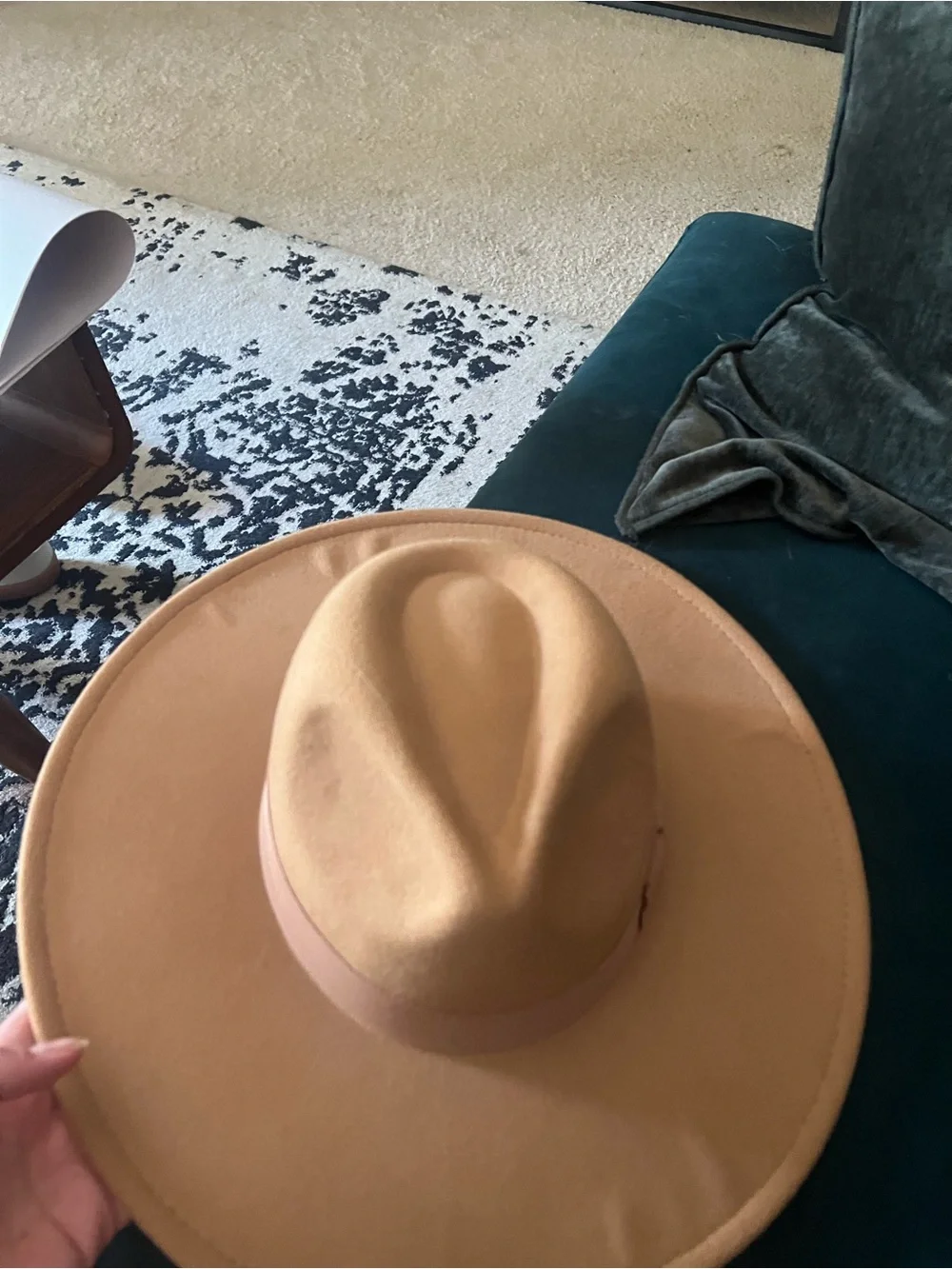Wide Brim Fedora Hat in Tan - Stylish Women’s Accessory